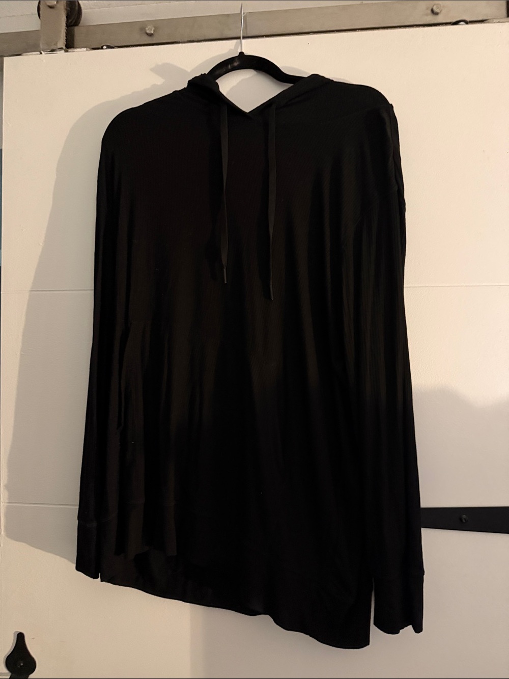 Mono B Black Long Sleeve Hooded Top